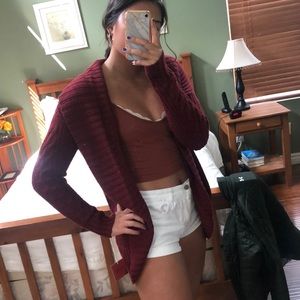 NEVER WORN Burgundy Cardigan Sweater